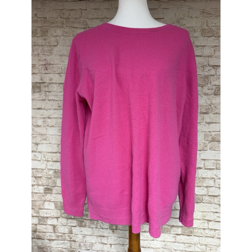 Boden Hot Pink Cashmere Knit Crew Neck Pullover Sweater Lightweight  XL